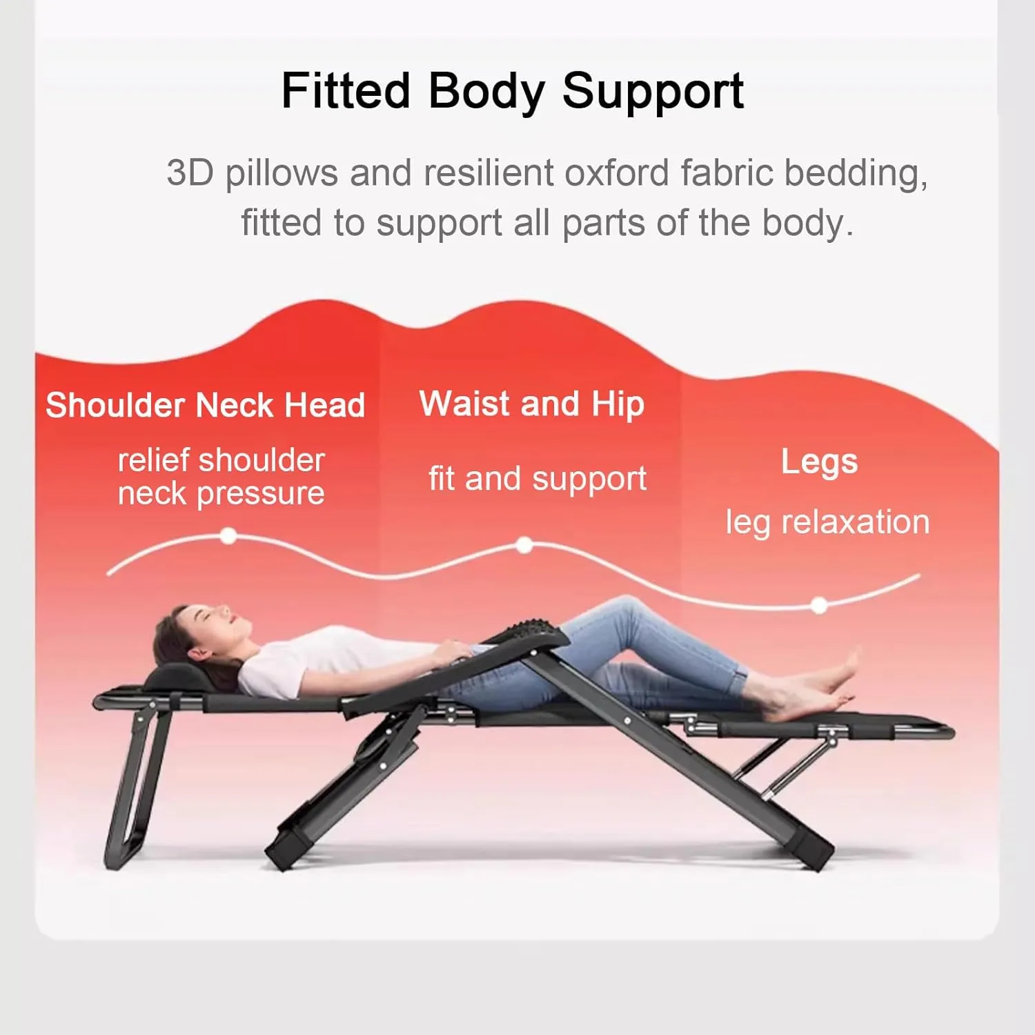 ZTGL C, Folding Camping Cot with Storage Bag, Camping Folding Lounge Chair, Portable and Lightweight Sleeping Bed, Office Nap Folding Lounge, Sunbathing Lounge Chairs