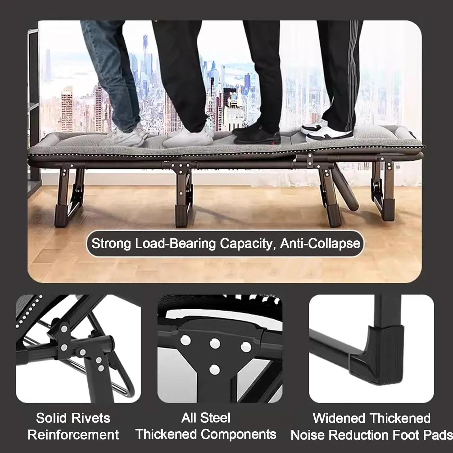ZTGL C,170x56cm, Reclining Camping Lounge Chair, Reclining Patio Chairs, Folding Recliner Chair for Outdoor Indoor, Portable Folding Camping Cot, Sunbathing Lounge Chairs