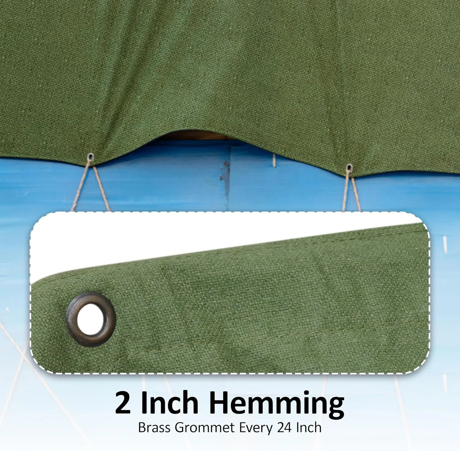 Zuperia Heavy Duty Canvas Tarp (6' x 8' ft - Pack of 1) with Rustproof Grommets, UV Resistant & Tear Resistant Multipurpose Tarpaulin Cover for Outdoor, Industrial & Commercial Use (Olive Green)